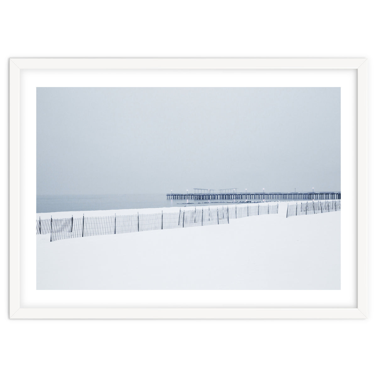 Pier in the winter seascape