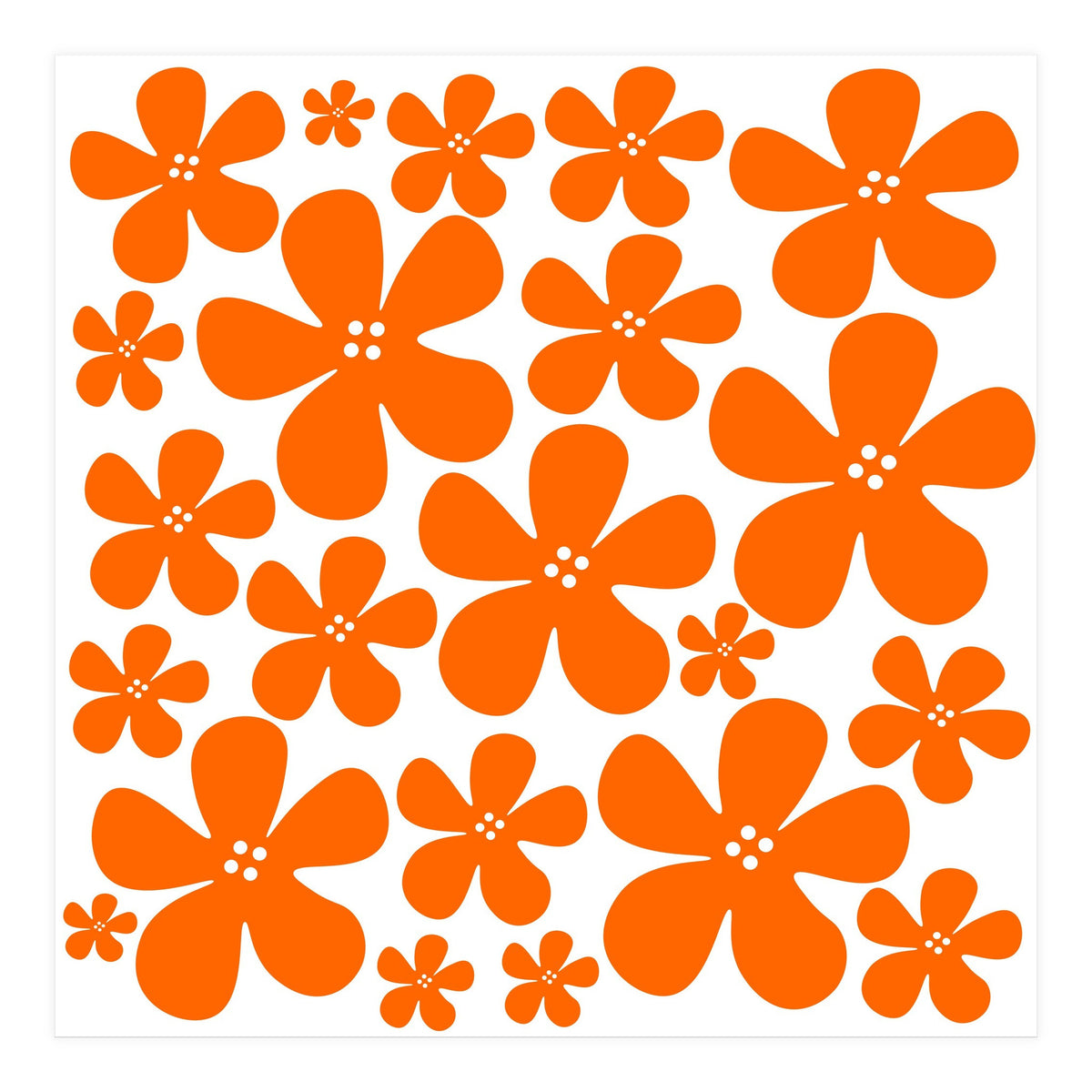 Orange Flowers Pattern (Print Only)