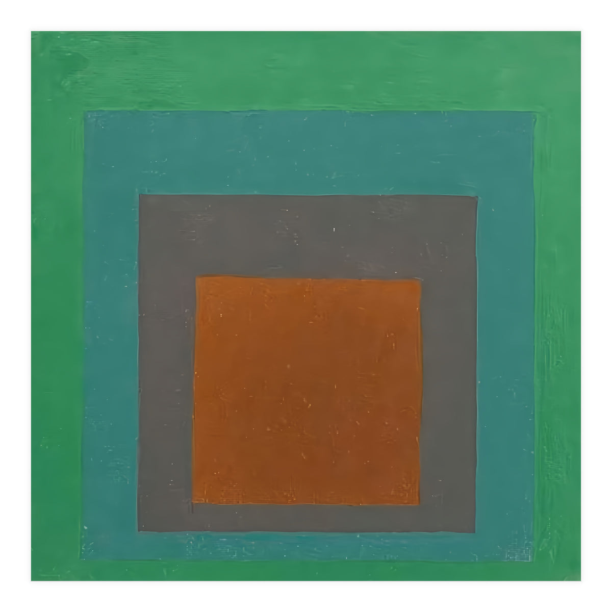 JOSEF ALBERS - HOMAGE TO THE SQUARE GREY BROWN GREEN (Print Only)