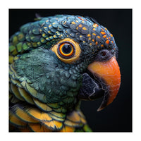 Close Up Of A Colorful Parrot's Face (Print Only)