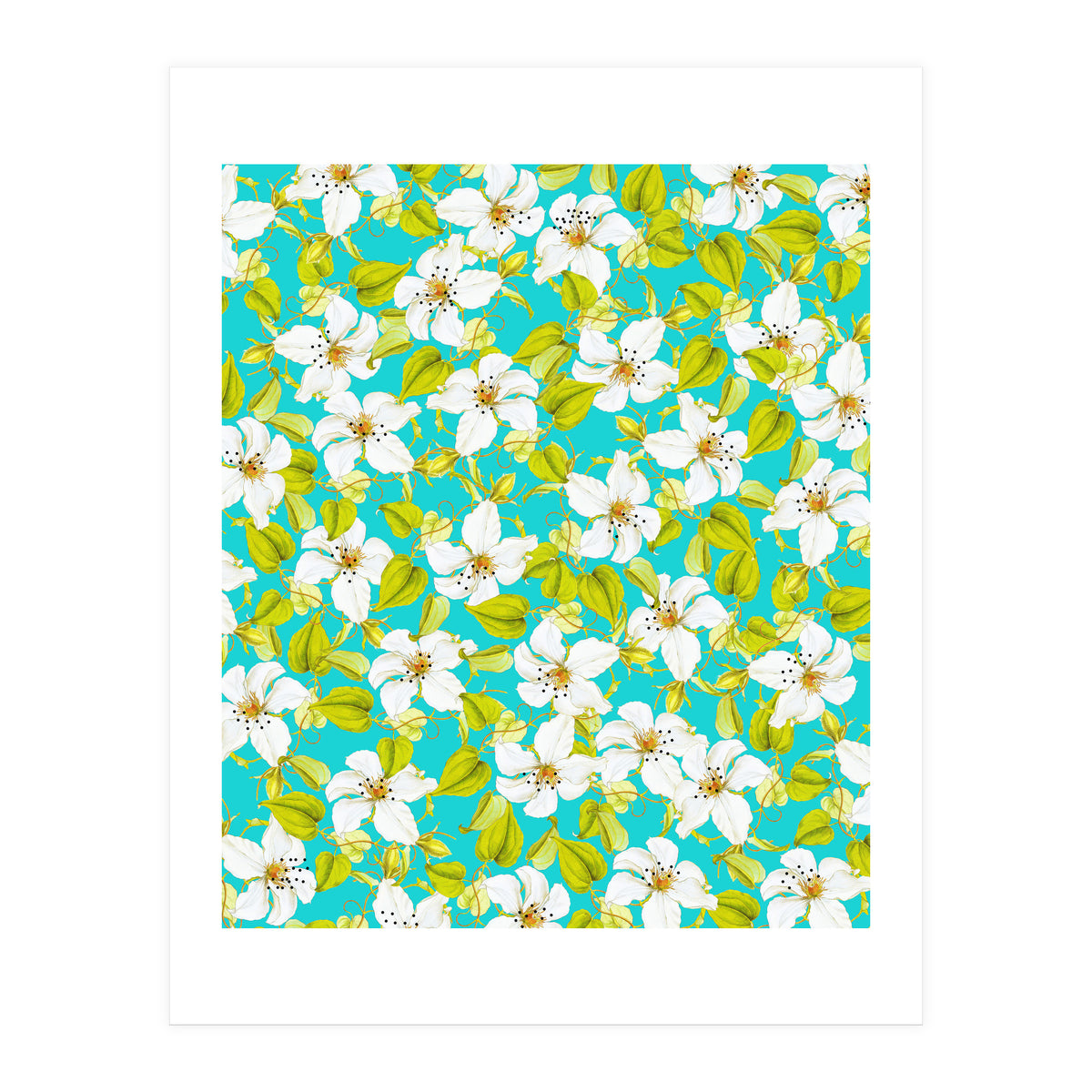 White Floral #society6 #decor #pattern (Print Only)