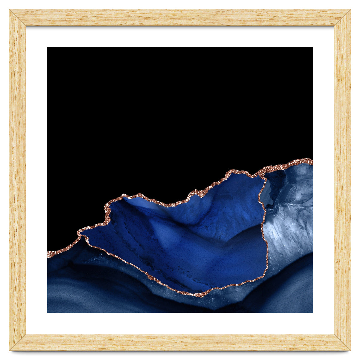 Navy & Rose Gold Agate Texture 06