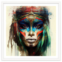 Turquoise Warrior Woman Portrait