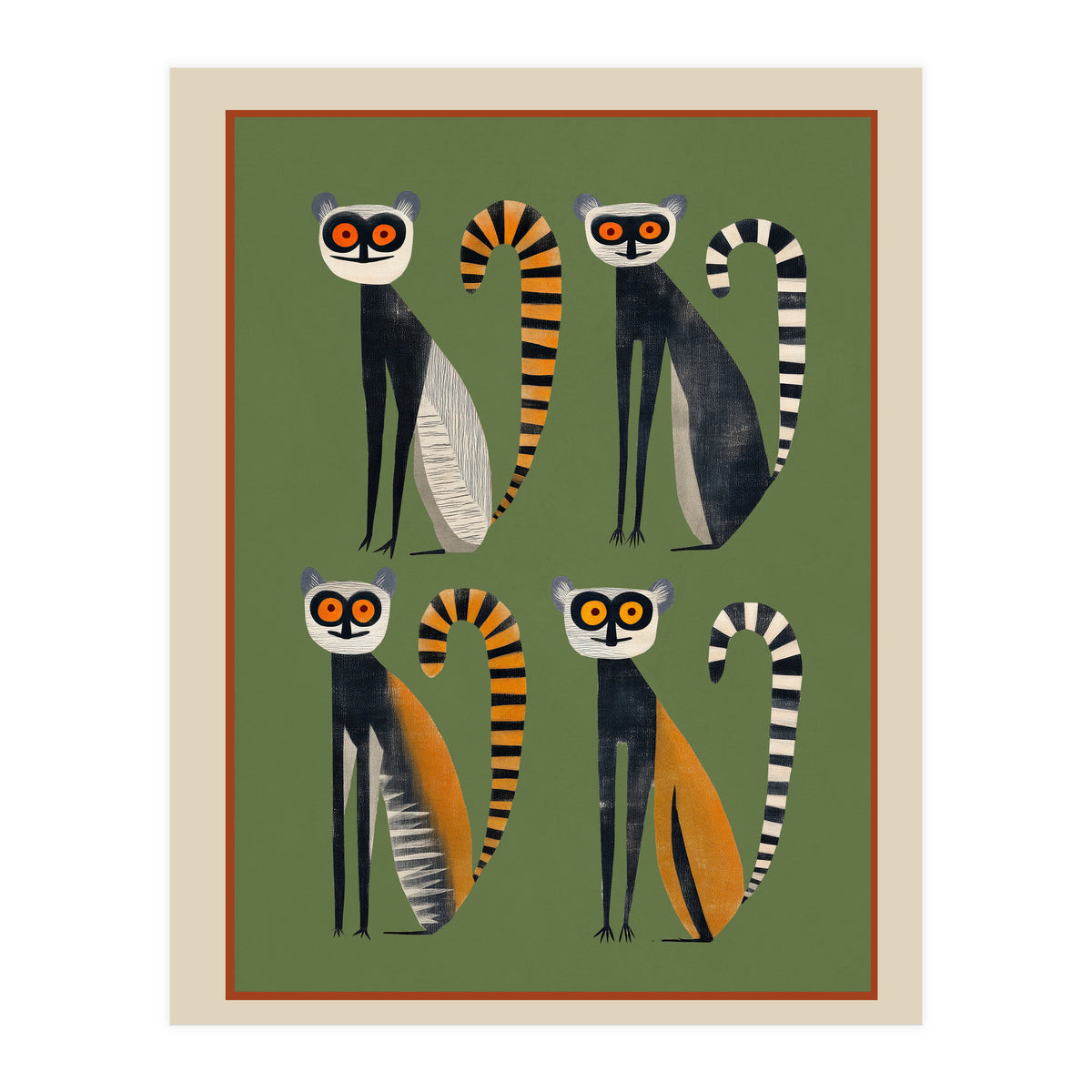 Striped Lemurs (Print Only)