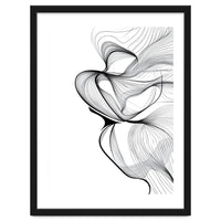 Abstract Black And White Swirls And Lines Flowing Art