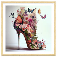 Floral Stiletto With Butterflies