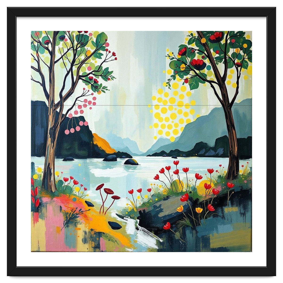 Serene Mountain Lake Landscape