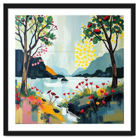Serene Mountain Lake Landscape