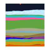 Iceland, Abstract Nature Travel Landscape, Eclectic Rainbow Retro Concept, Colorful Boho Modern Contemporary (Print Only) thumbnail
