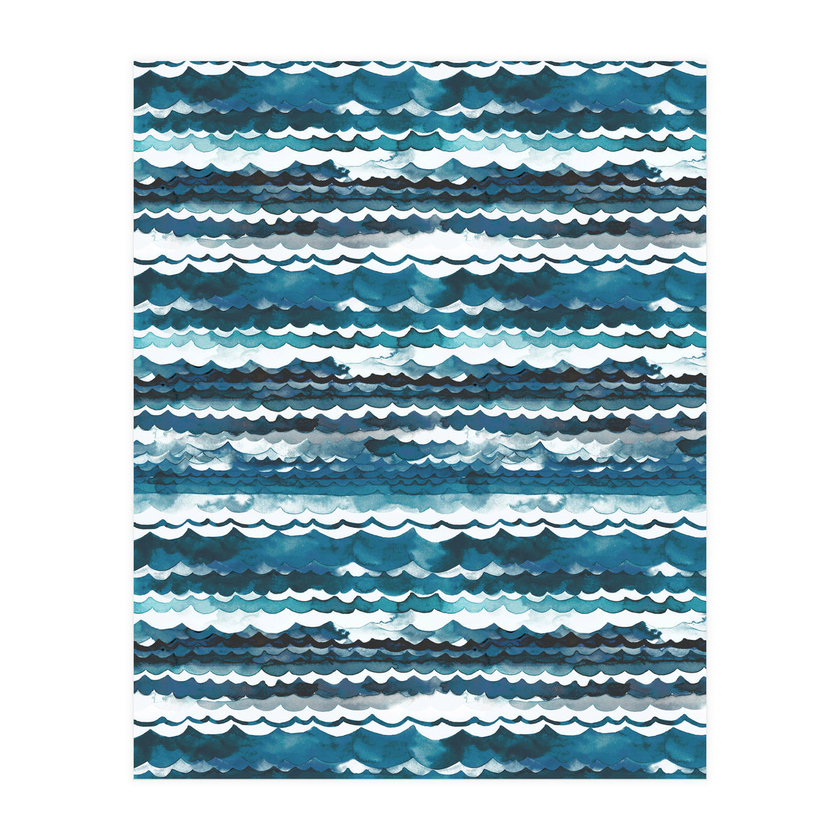 Beach Sea Ocean Waves Aqua Blue (Print Only)