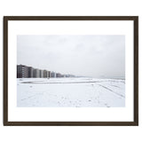 Traces of driving a car on a snowy coast thumbnail