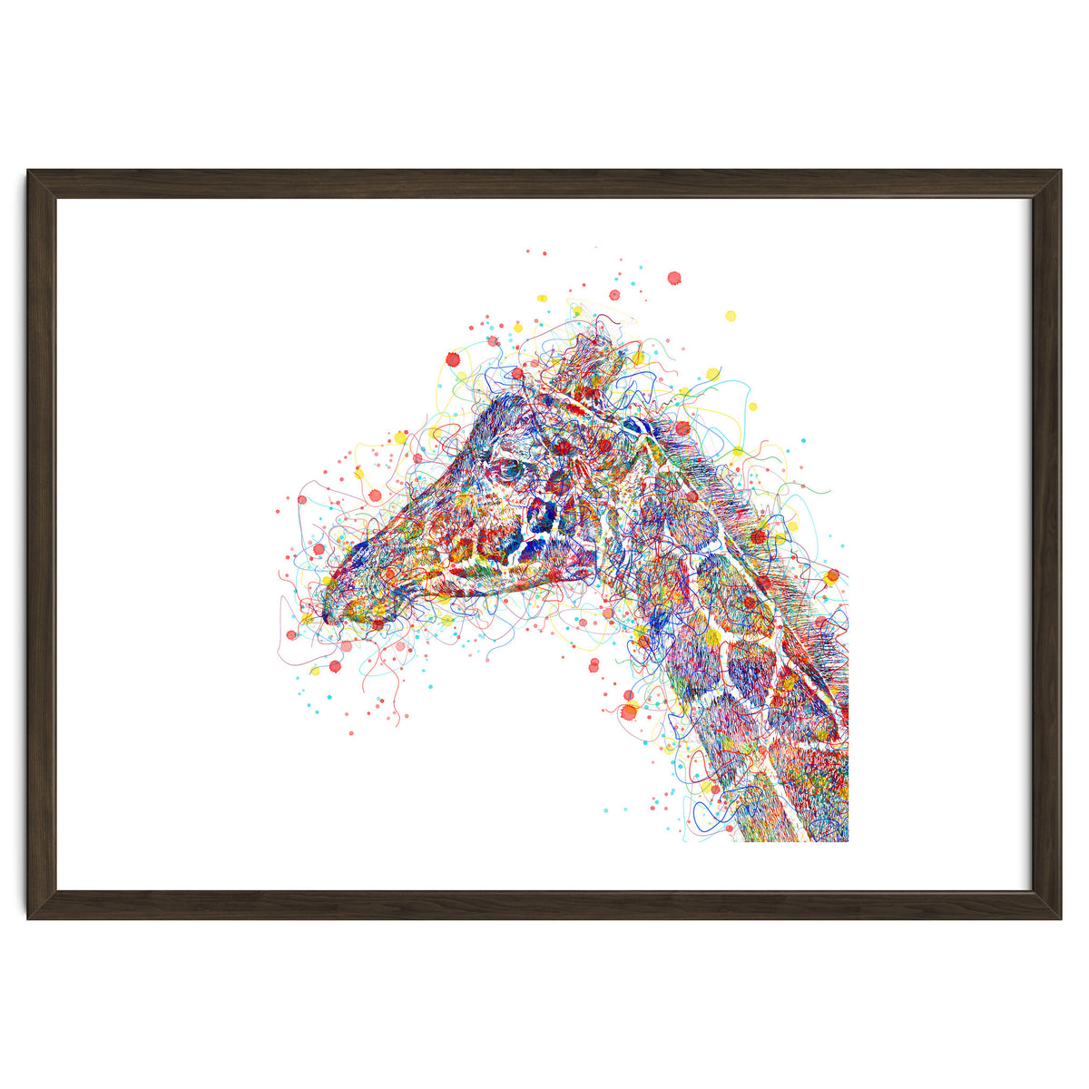 giraffe watercolor lines