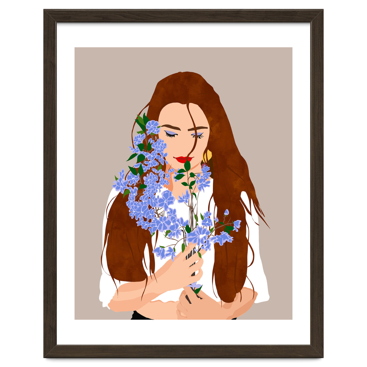 The Becoming, Nature Plants Bohemian Woman, Botanical Modern Mindful Self Care Self Love Positivity