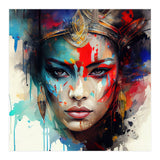 Crowned Mask Asian Warrior Portrait (Print Only) thumbnail