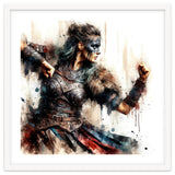 Viking Warrior Woman Watercolor Portrait thumbnail