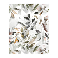 Watercolor Leaves Neutral Gray (Print Only)