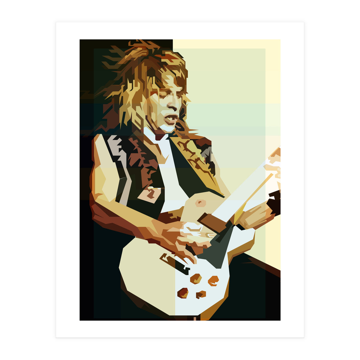 Randy Rhoads Metal Guitarist Retro Illustration (Print Only)