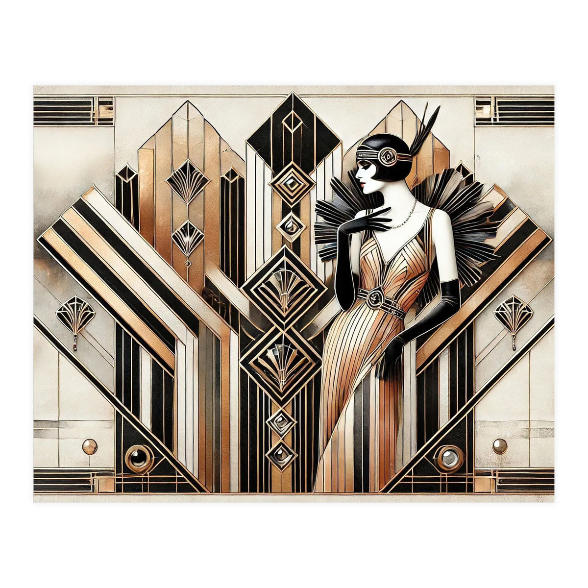 Gatsby Glamour Art Deco Scene (Print Only)