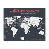 World Map of Alien First Contacts in Movies (Print Only) thumbnail