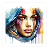 Vivid Warrior Spirit Watercolor Portrait (Print Only) thumbnail