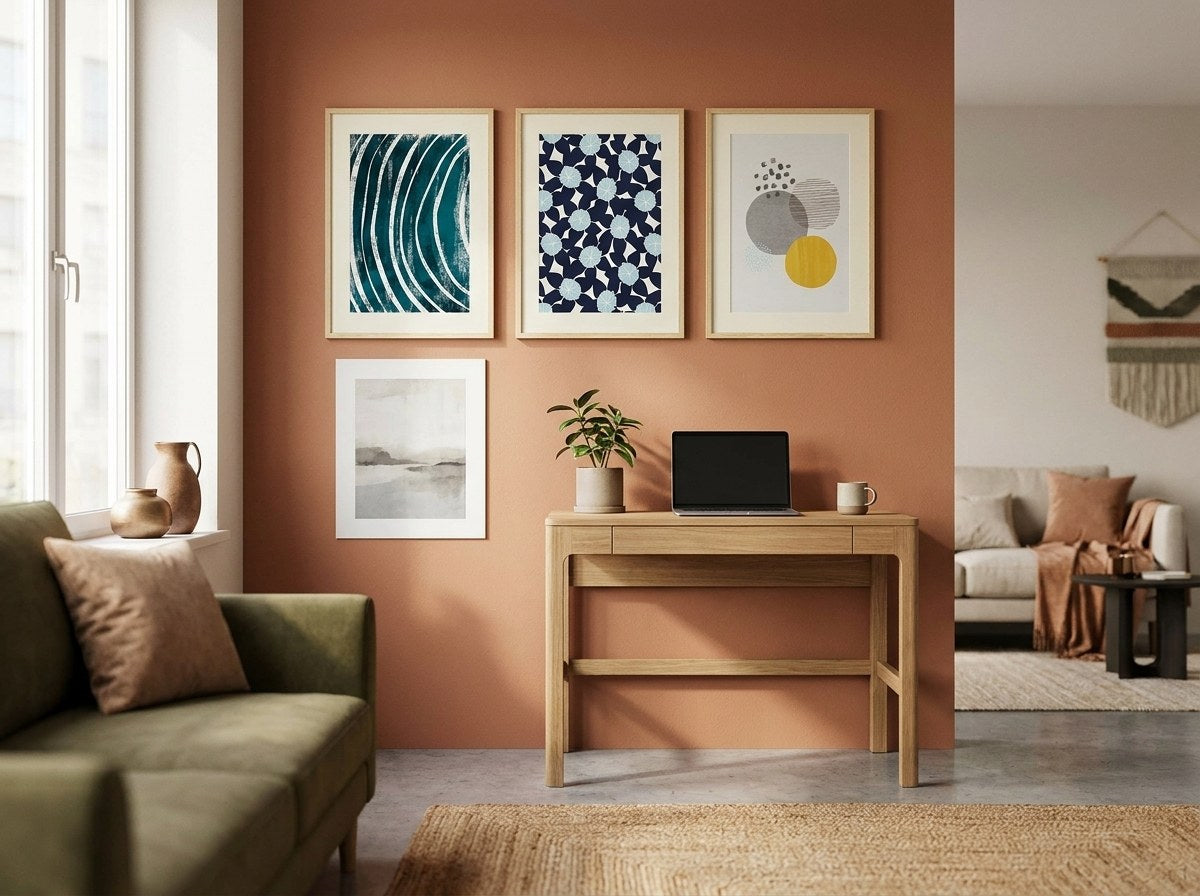 Abstracted Forms Gallery Wall Set arrangement