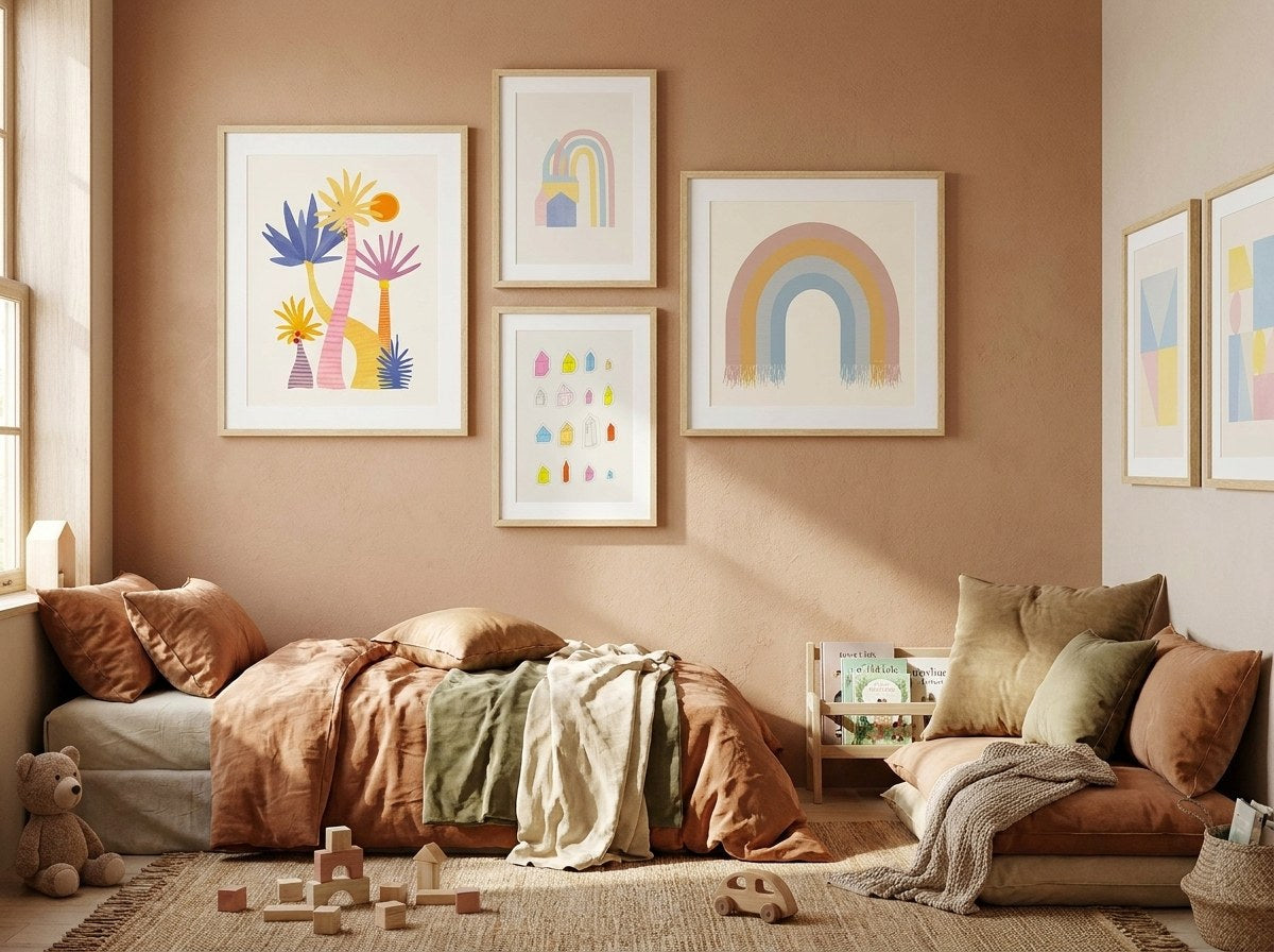 Dreamy Pastel Vistas Gallery Wall Set arrangement