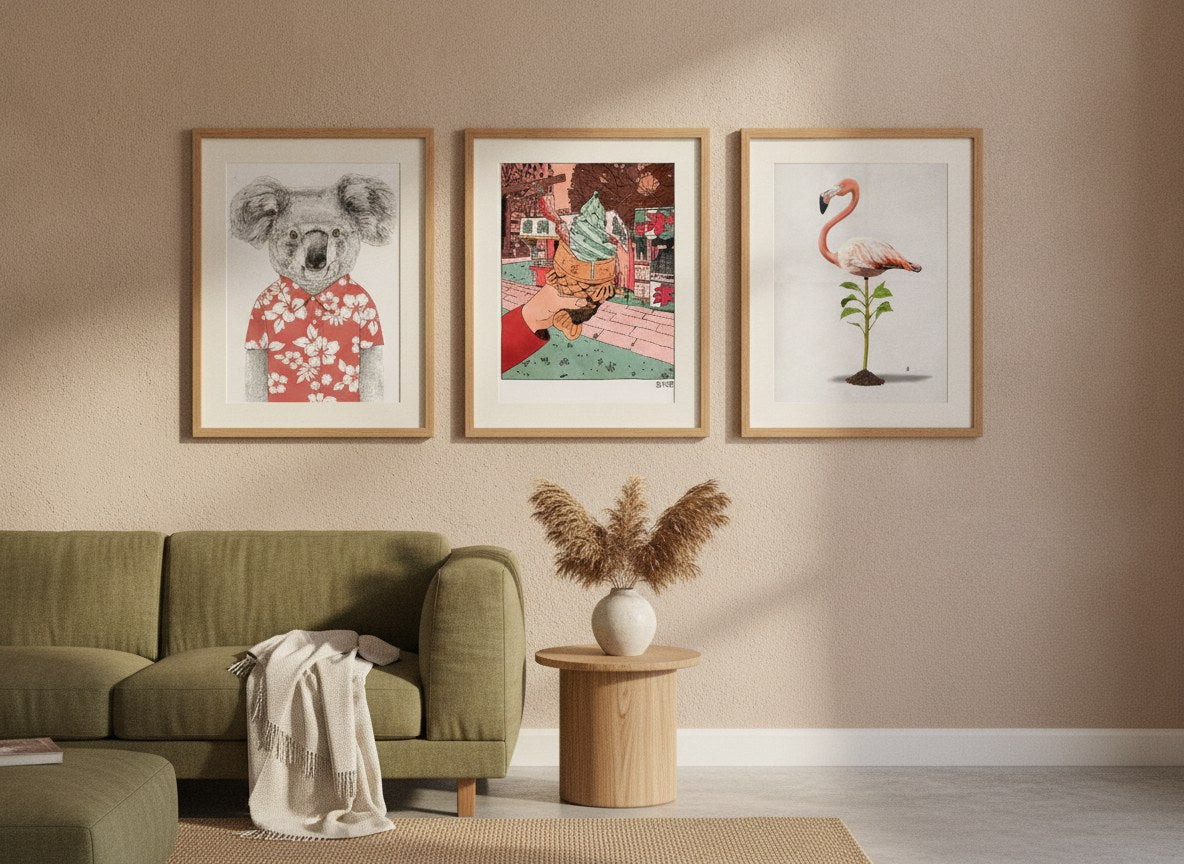 Whimsical Creatures Gallery Wall Set arrangement