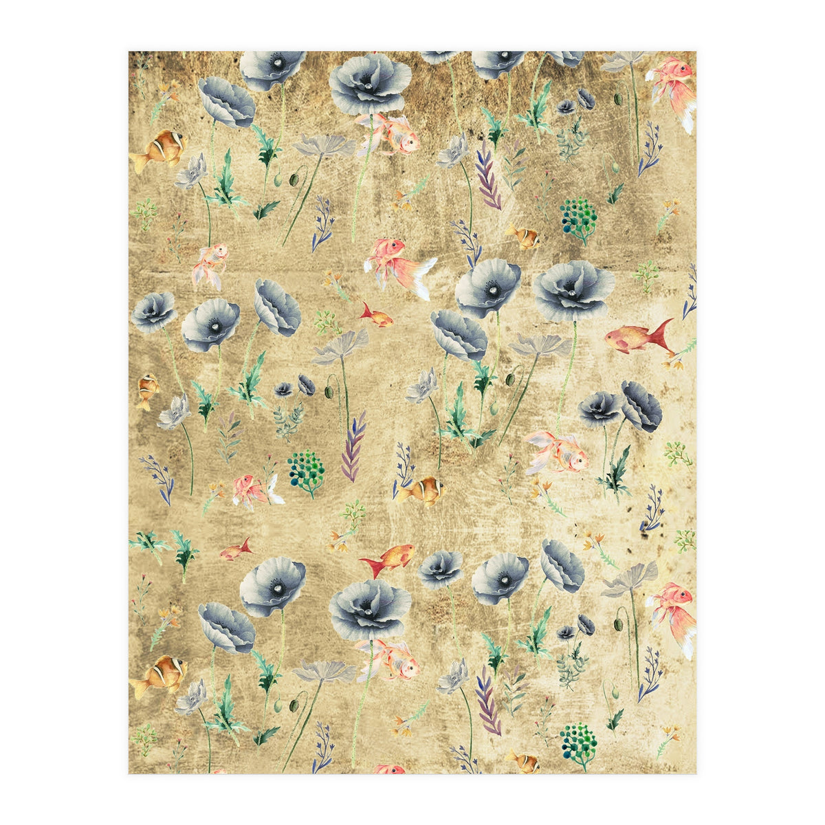 Fishes & Garden #Gold-plated (Print Only)