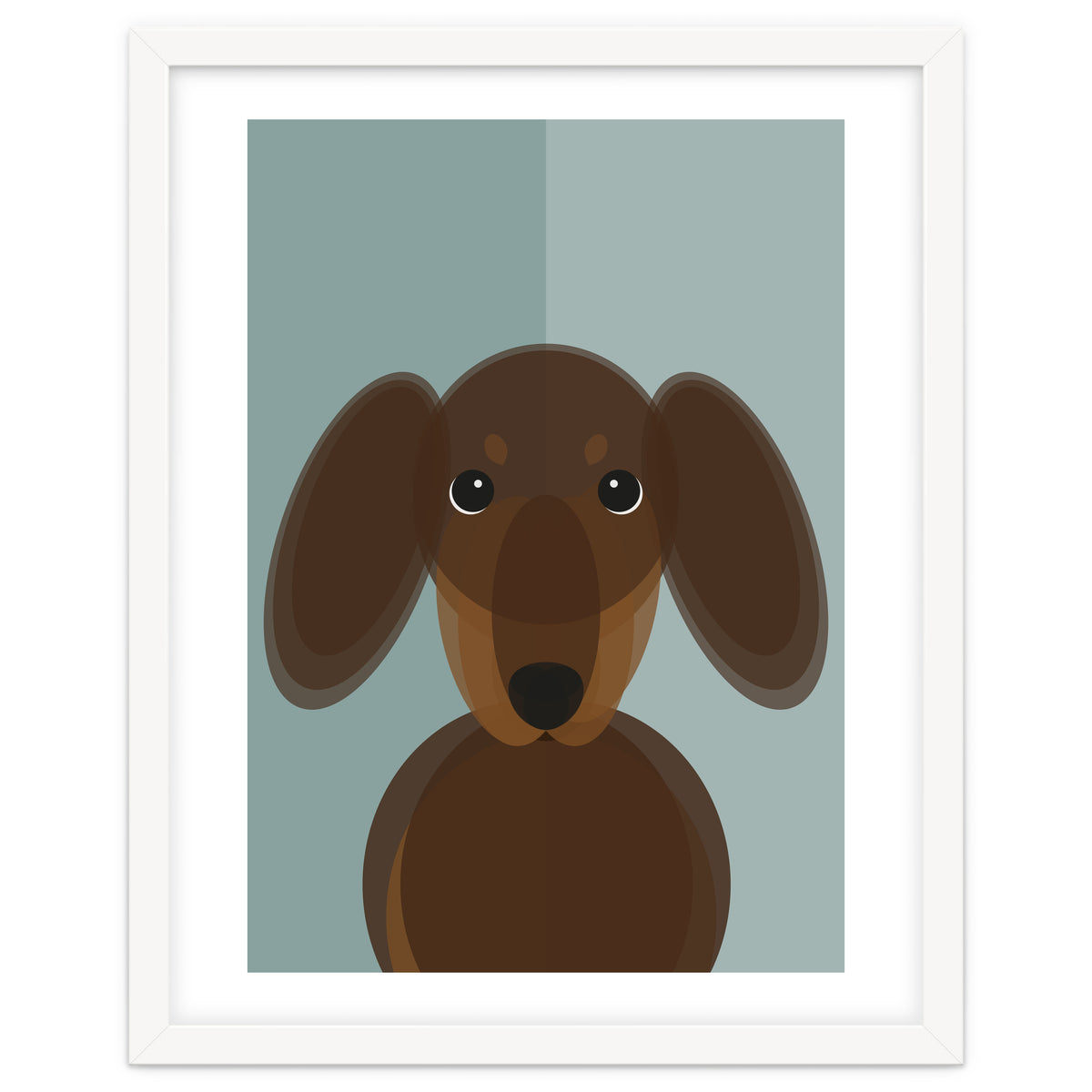 Mid Century Geometric Dachshund Dog