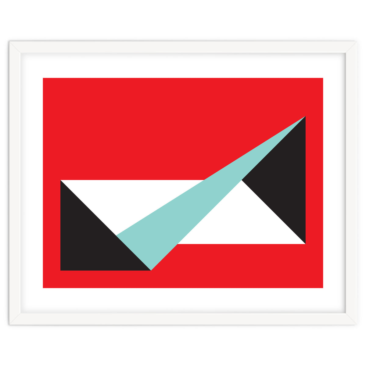 Geometric Shapes No. 49 -  teal, black & red