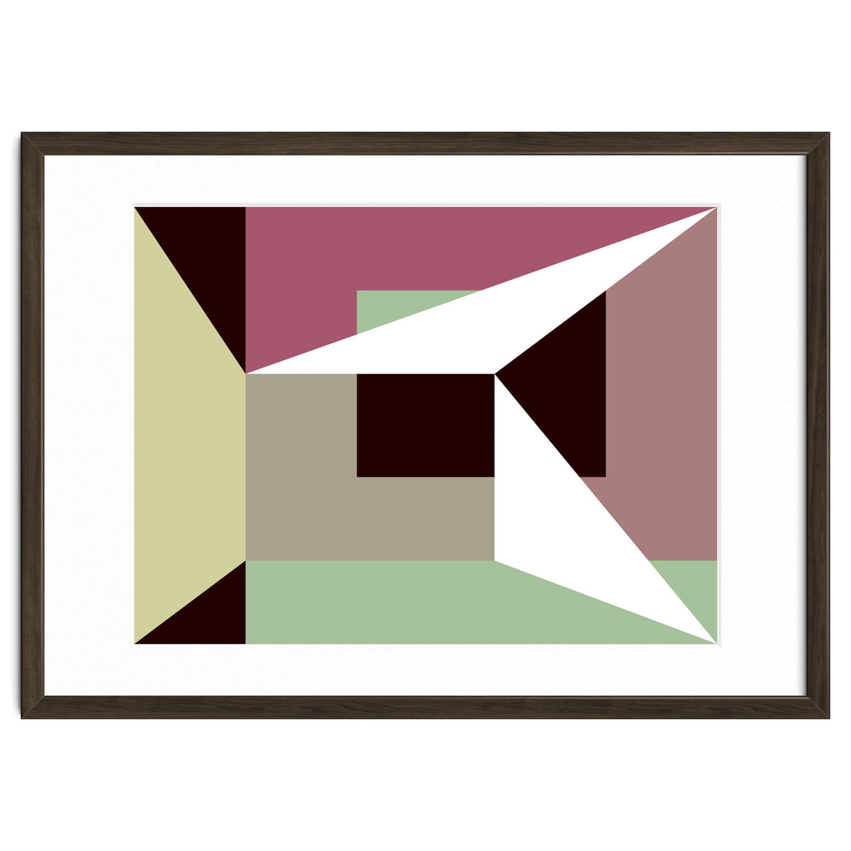 Geometric Shapes No. 26 - green & purple