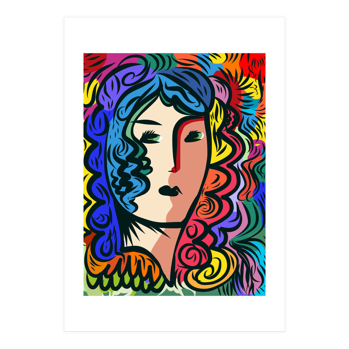 Rainbow Portrait Girl (Print Only)
