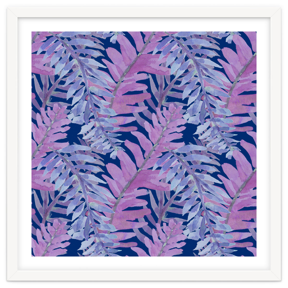 Woodland Ferns in Blue