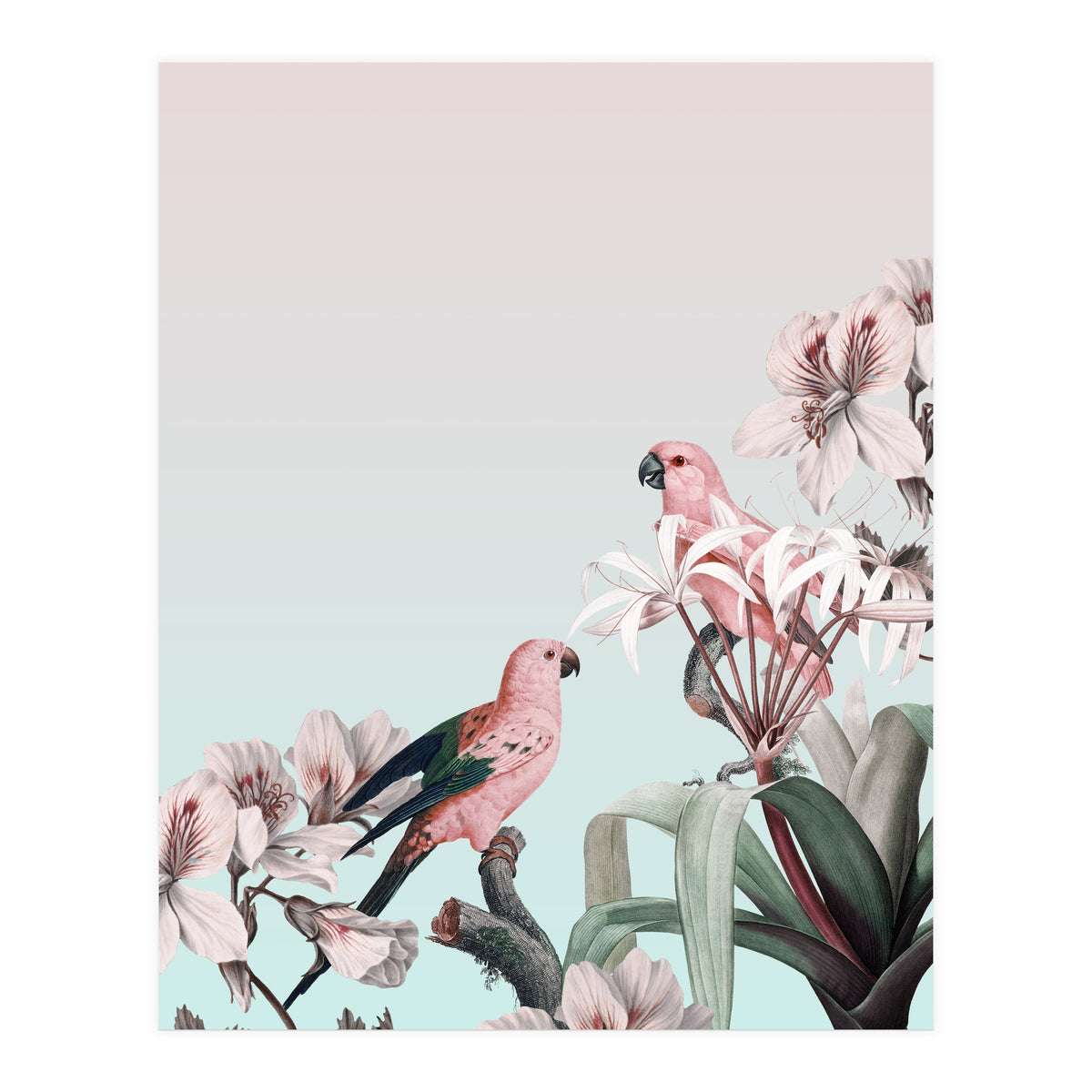 Pastel Parrots Paradise (Print Only)