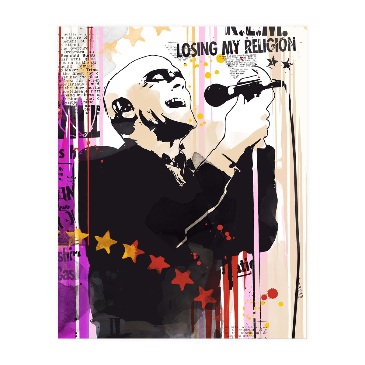 Michael Stipe pop art poster (Print Only)