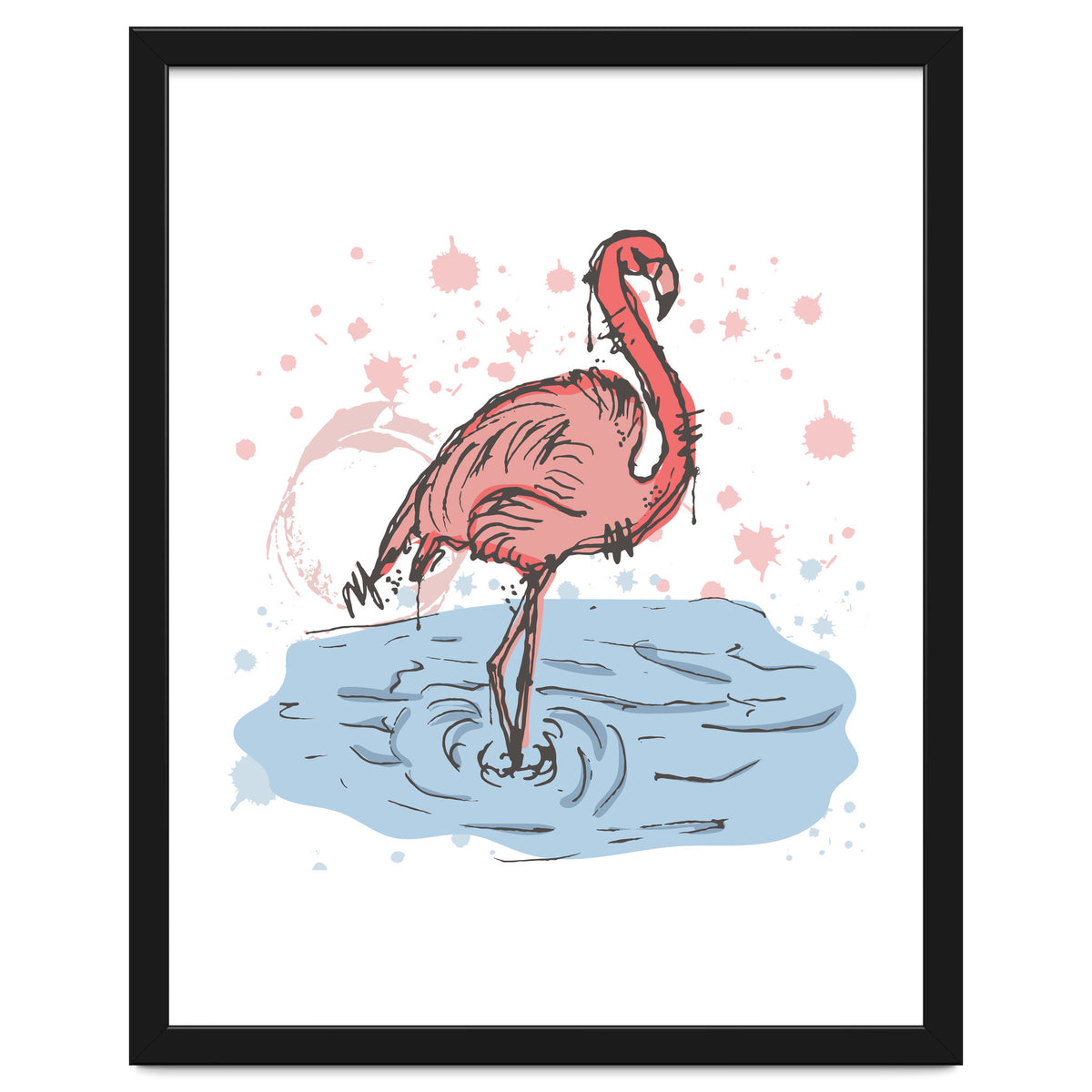 Flamingo Scribble sketch