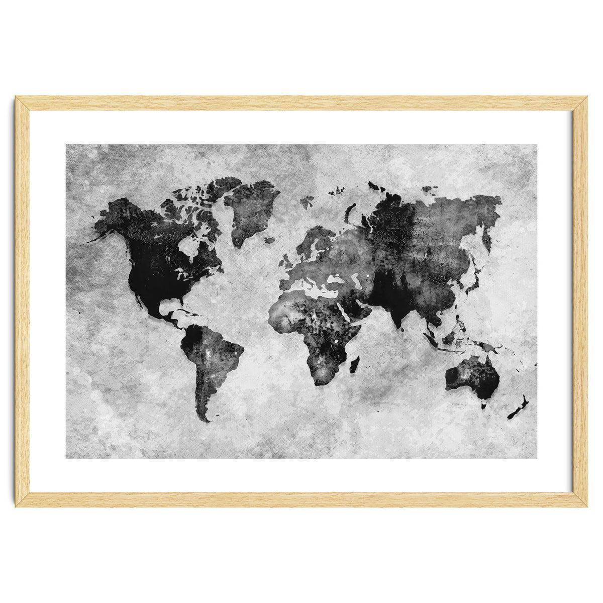 black and white world map