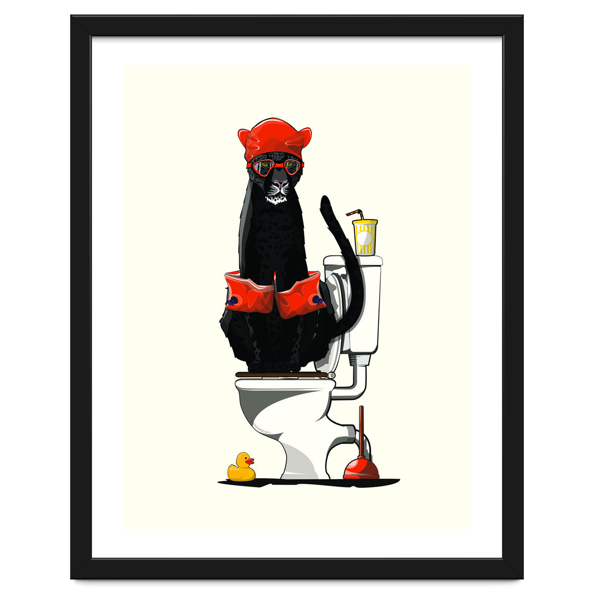 Black Panther on the Toilet, funny bathroom humour