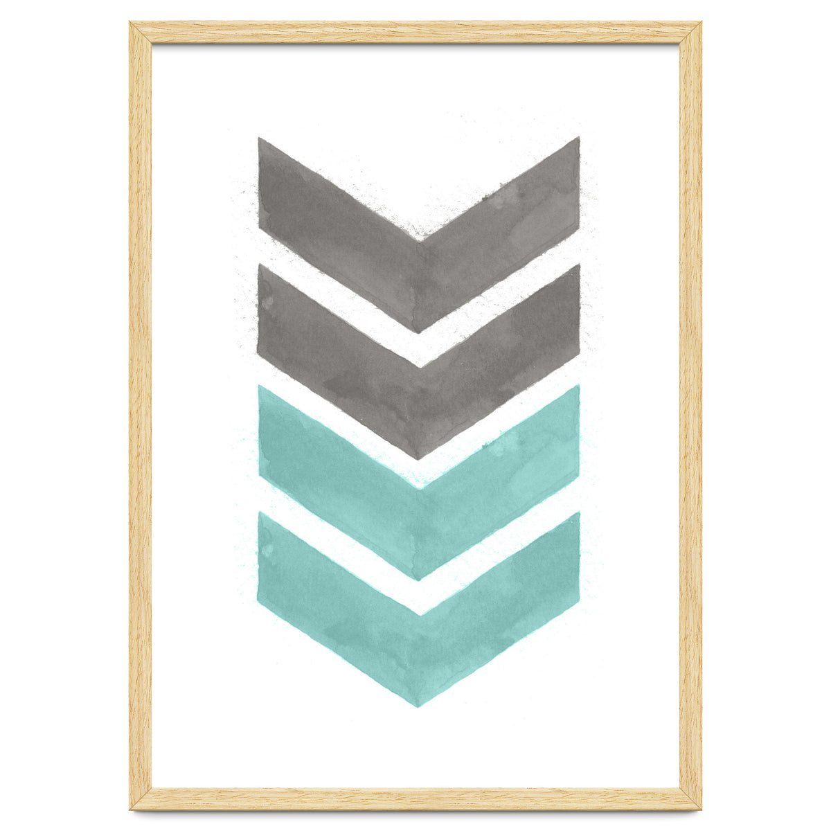 Mint Grey Chevron Print