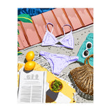 Summer on my mind, Tropical Travel Swimming Pool Fashion Illustration, Eclectic Beachy Summer Bikini (Print Only) thumbnail
