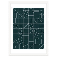 My Favorite Geometric Patterns No.8 - Green Tinted Navy Blue