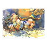 Garlic still life watercolor painting for kitchen  (Print Only) thumbnail