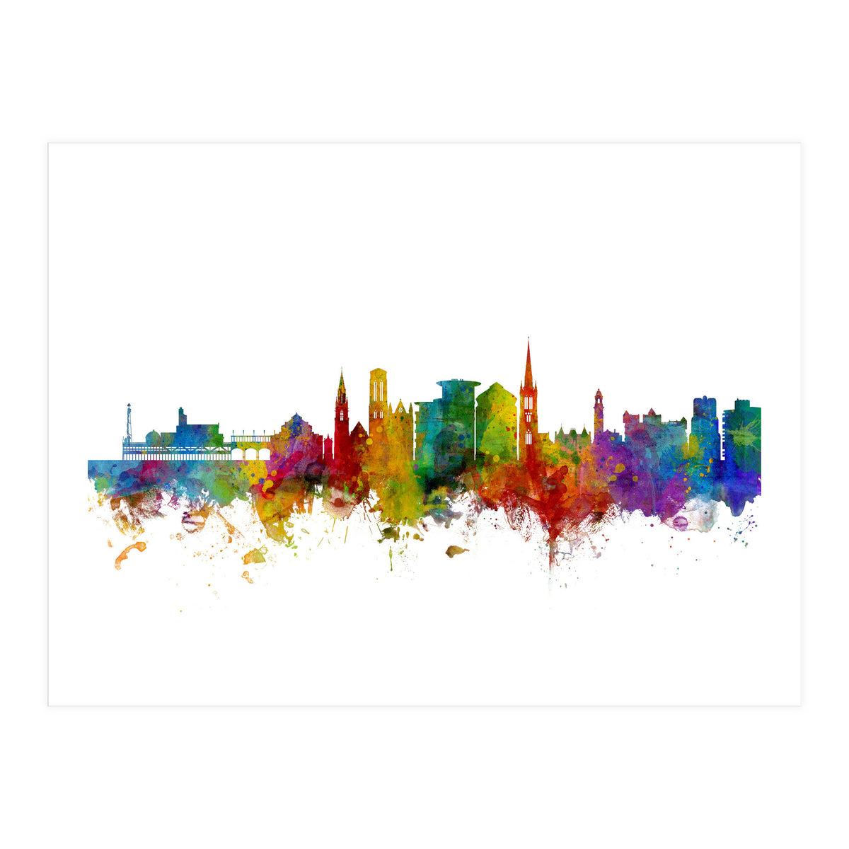 Bournemouth England Skyline (Print Only)