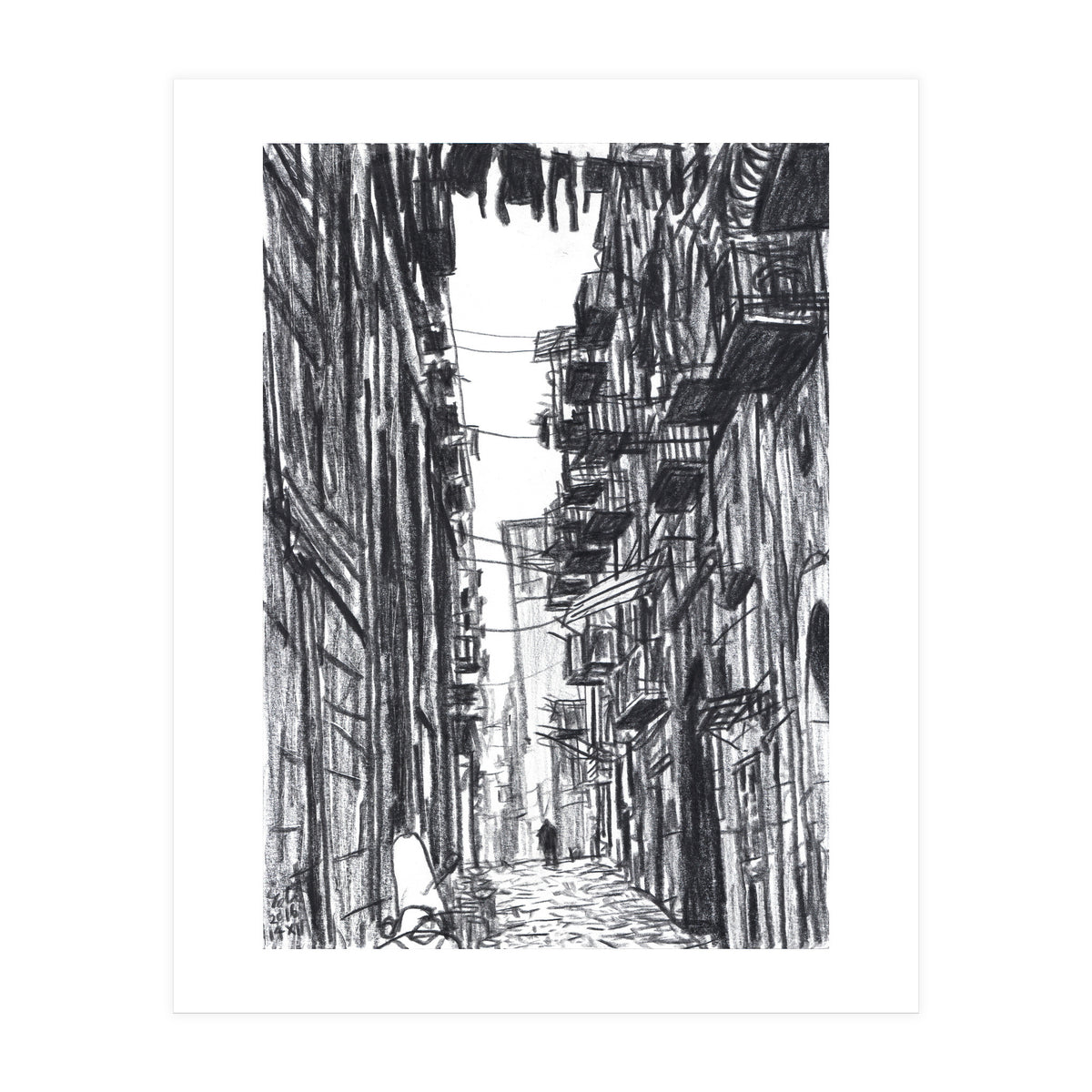 Napoli's Narrow Street (Print Only)