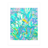 Palm Garden, Tropical Nature Jungle Botanical Painting, Bohemian Intricate Pastel Forest (Print Only) thumbnail