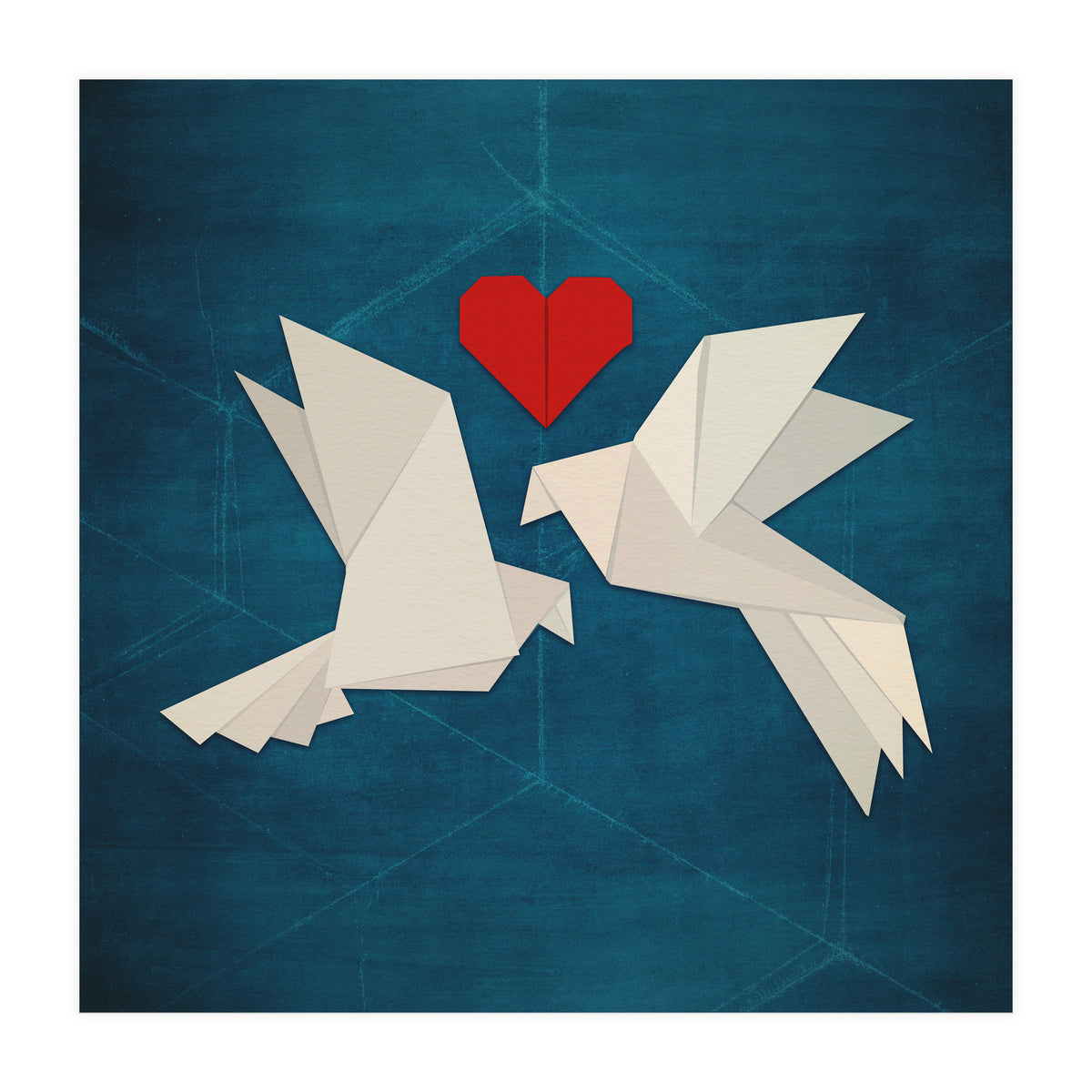 Origami love birds (Print Only)