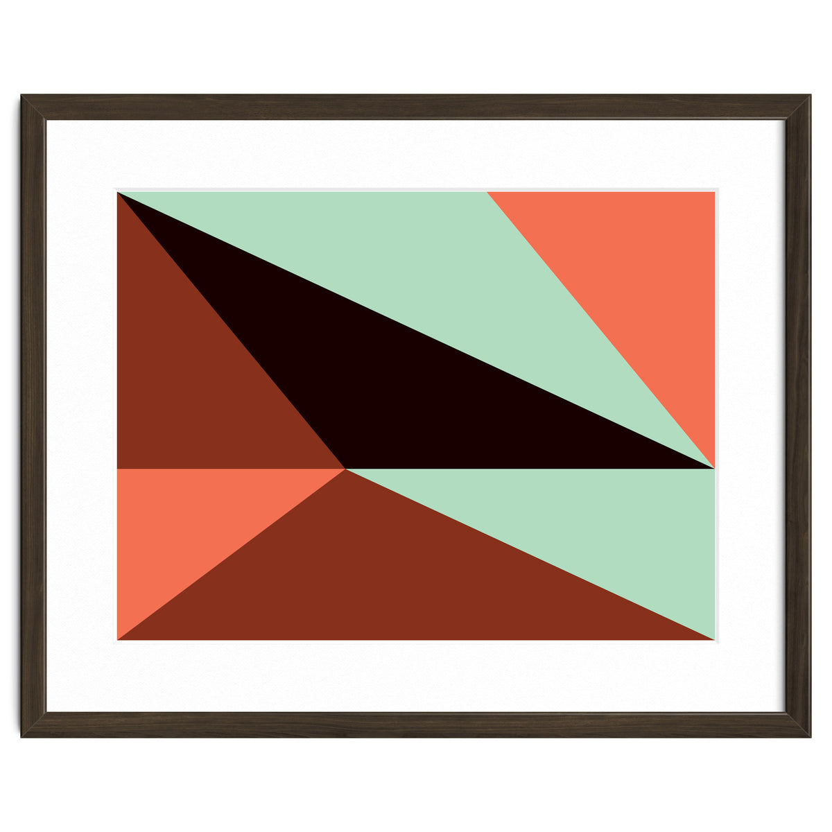 Geometric Shapes No. 17 - pink, brown, mint green & black