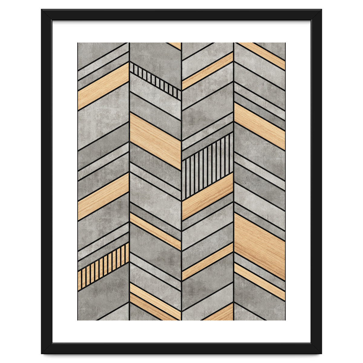 Abstract Chevron Pattern - Concrete and Wood