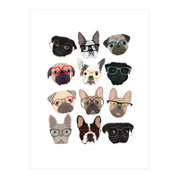 Pugs in Glasses (Print Only)