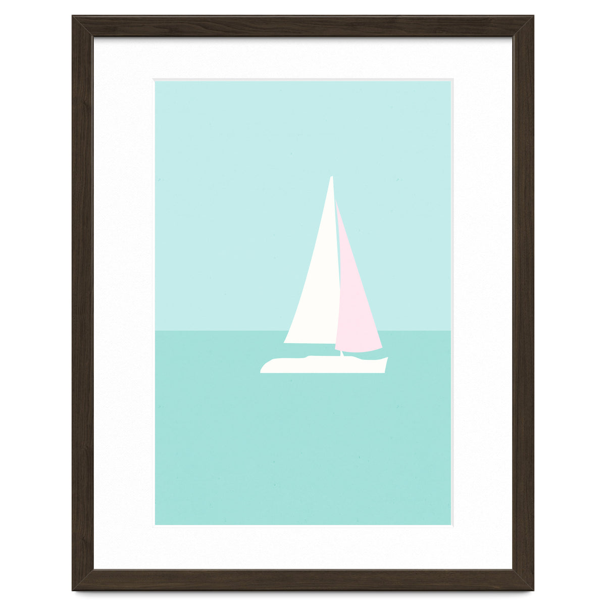 Minimal Sailboat - Turquoise Coast